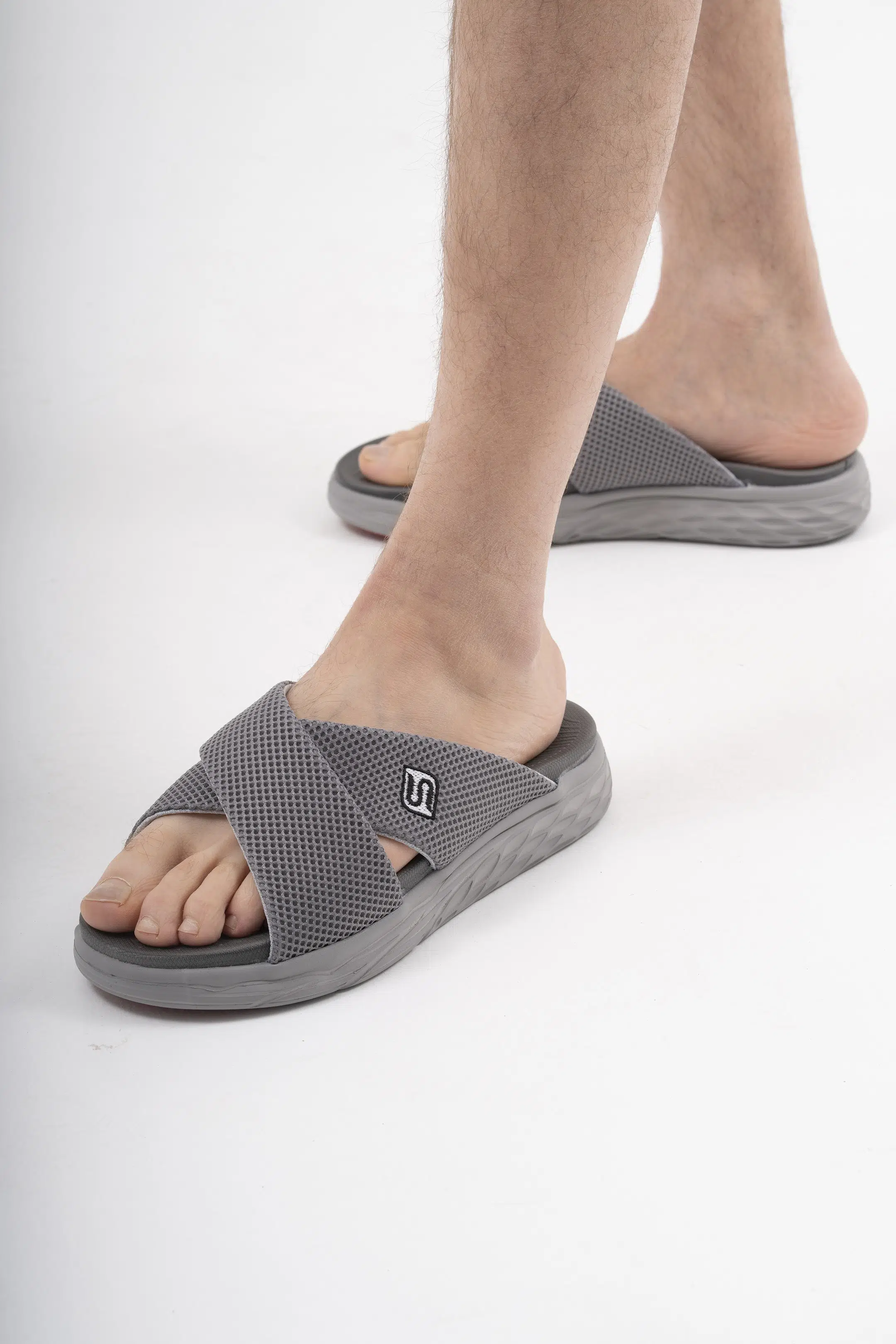 Erkek Çapraz Bant Spor Terlik SS001-0598 Füme