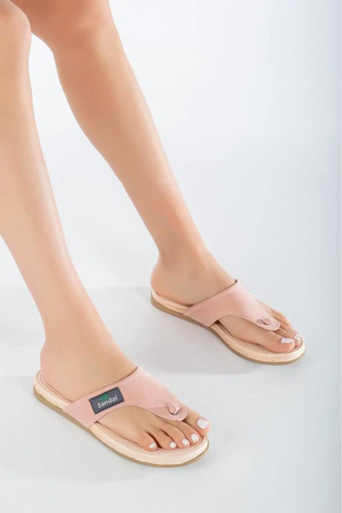 Kadın Parmak Arası Günlük Terlik SS001-0108 Pudra Süet - Pudra Süet