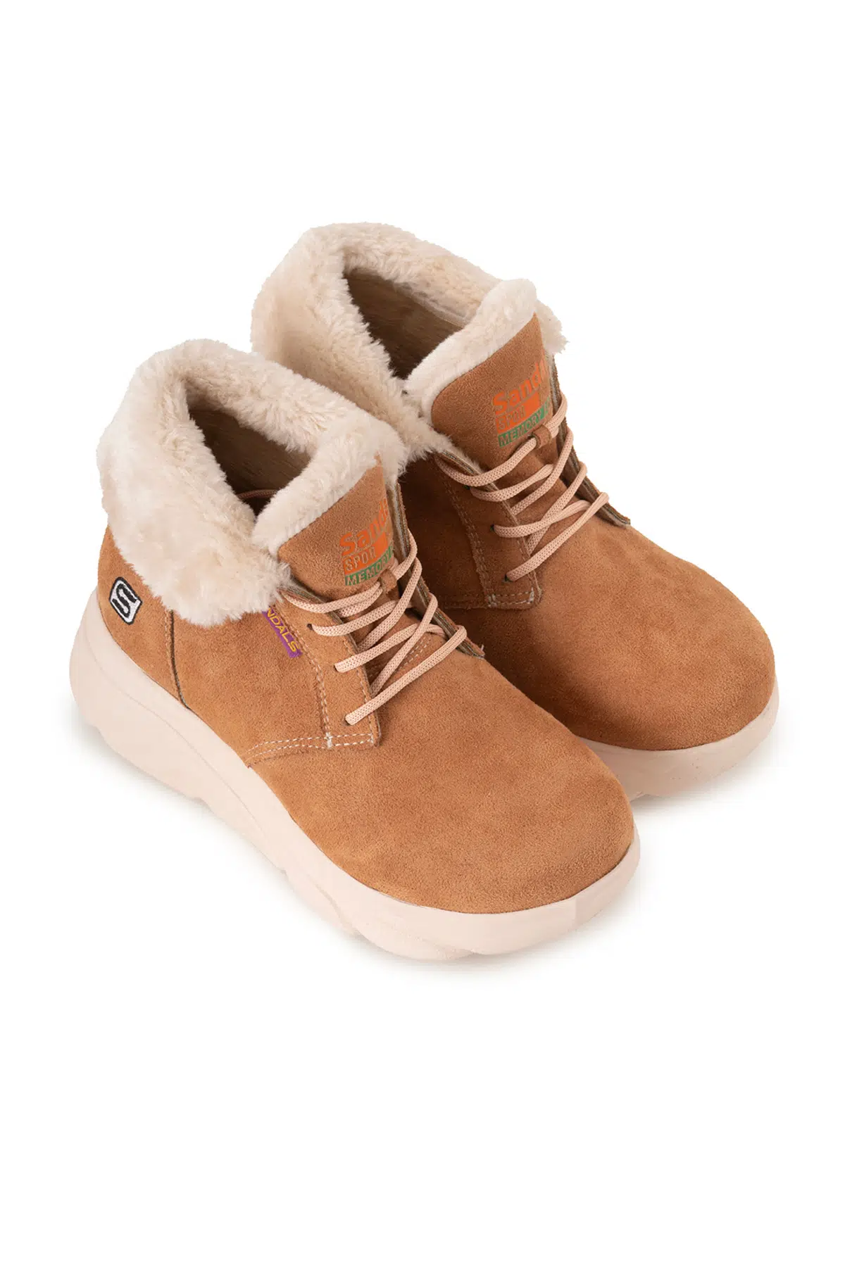 Kadın Süet Kürklü Kısa Spor Bot SS001-0478 Taba - TABA